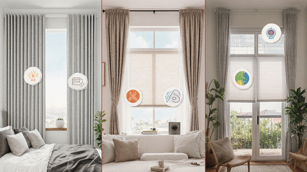 เปรียบเทียบผ้าม่านพับ ม่านผ้า และม่านบังแดดในบริบทห้องต่างๆ ของบ้านไทย