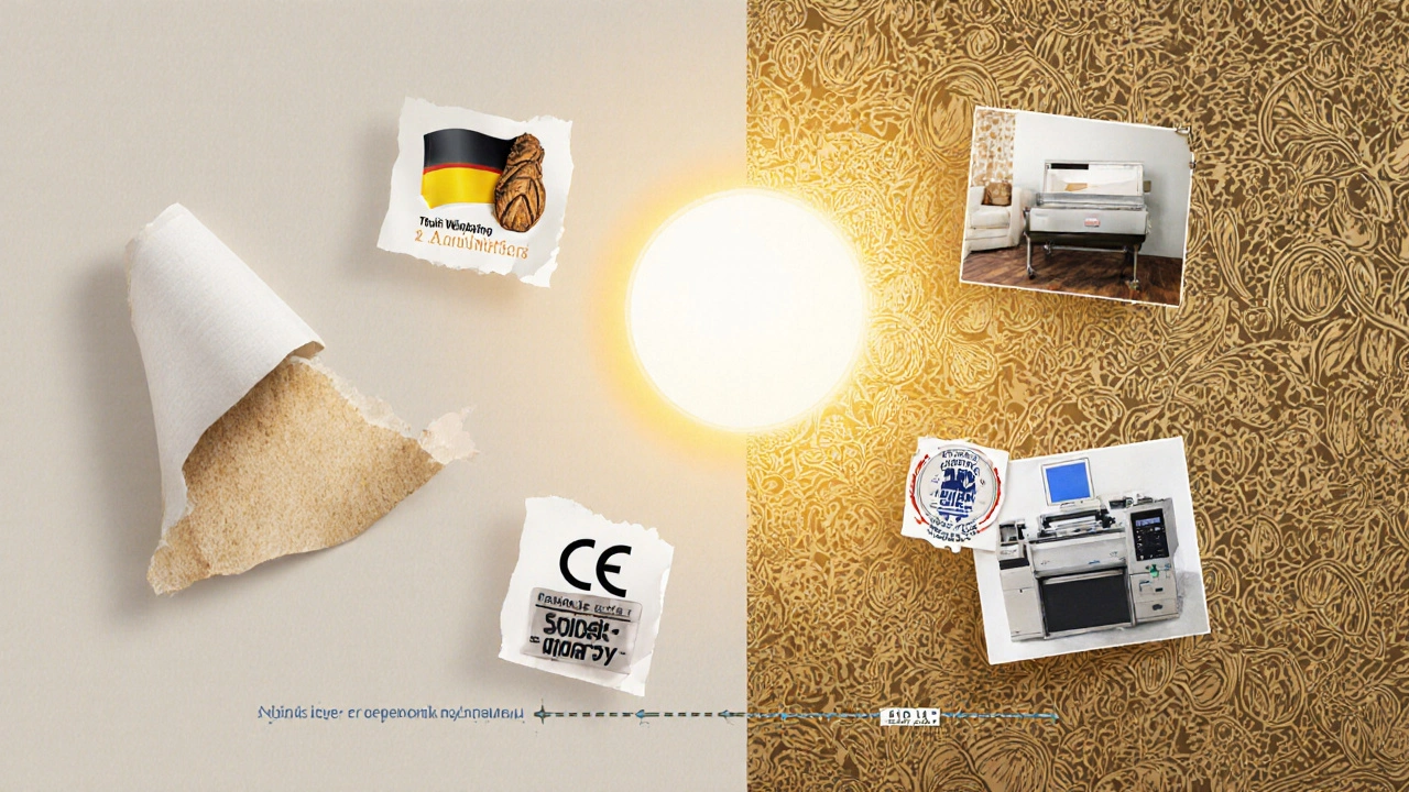 เปรียบเทียบวอลเปเปอร์ทั่วไปที่ลอกจางกับวอลเปเปอร์นำเข้าที่คงความสวยงามนาน 10 ปี